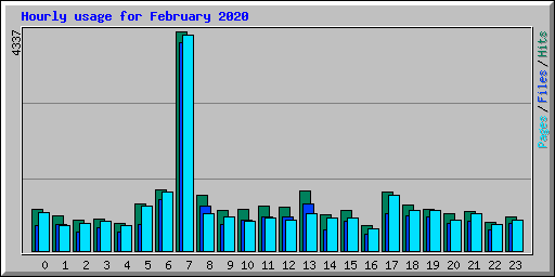 Hourly usage for February 2020