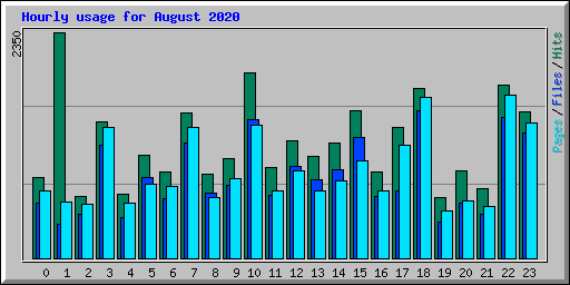 Hourly usage for August 2020