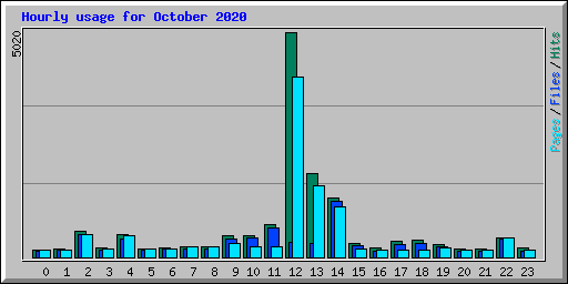 Hourly usage for October 2020